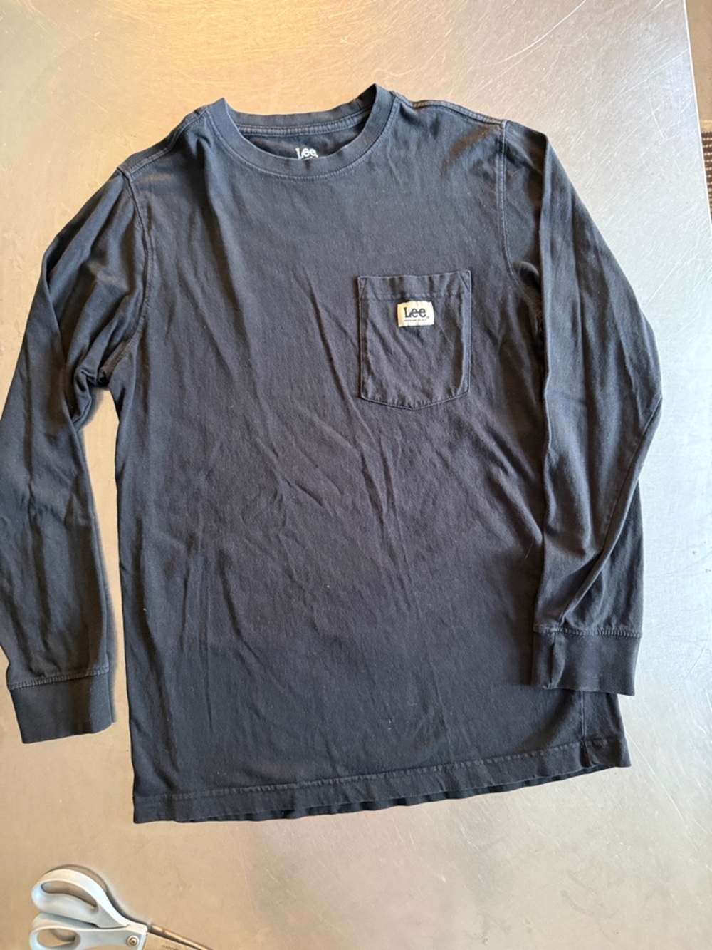 Lee Men's Black Long-Sleeve Pocket Shirt